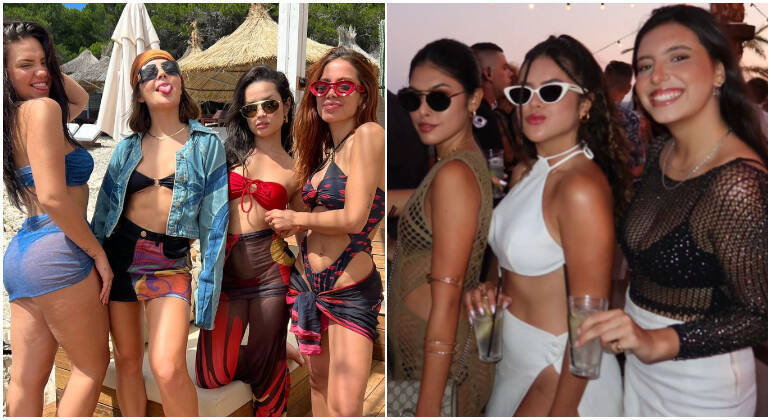 Anitta e Maisa levam amigas para a Europa