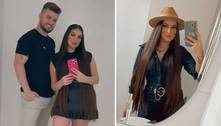 Noiva de Conrado, dupla de Aleksandro, arrasa na web com cabelão à la Rapunzel