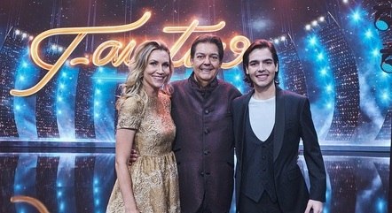 Anne Lotermann, Fausto Silva e João Guilherme. E o "Faustão na Band" segue