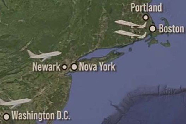 Antes das 8h (horário local), os terroristas embarcaram em quatro aviões da United Airlines nos aeroportos de Boston, Washington e Newark. 