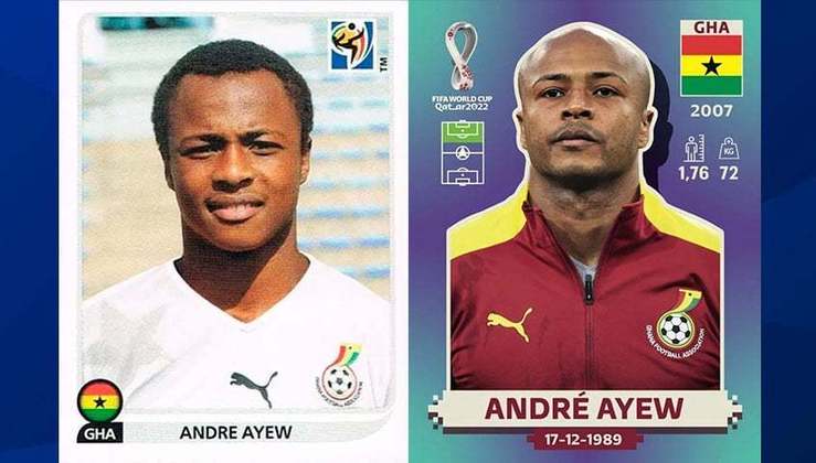 Antes e depois: André Ayew em 2010 / André Ayew em 2022.