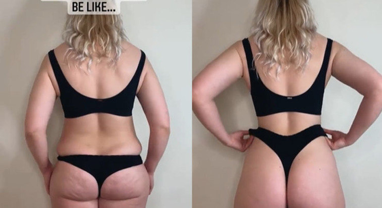 Em vídeo que viralizou no Instagram, influenciadora mostrou como postura roupas esculpem o corpo 