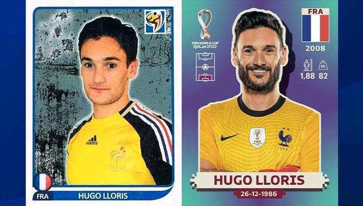 Antes e depois: Hugo Lloris em 2010 / Hugo Lloris em 2022.
