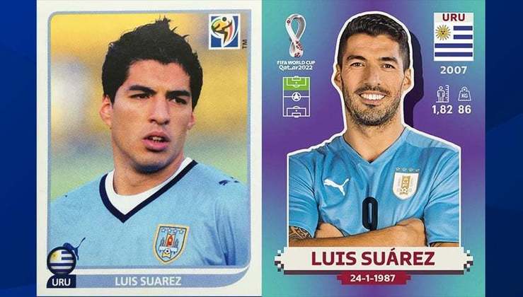 Antes e depois: Suárez em 2010 / Suárez em 2022.