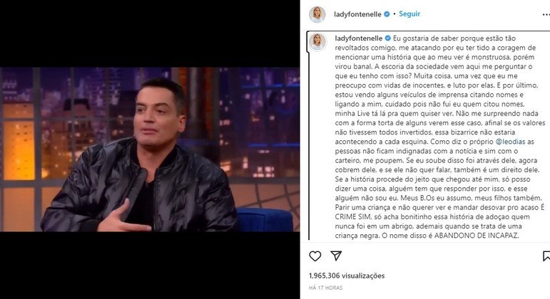 Post de Antonia Fontenelle antes da carta aberta de Klara Castanho
