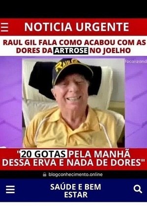 Imagem de Raul Gil em anúncio da internet