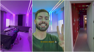 Influenciador faz apartamento virar 'boate' ao investir em luzes (Reprodução/TikTok/@ismatheuscosta)
