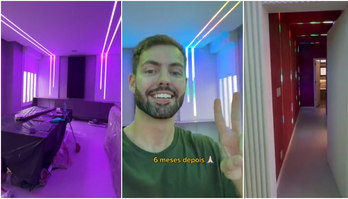 Influenciador faz apartamento virar 'boate' ao investir em luzes (Reprodução/TikTok/@ismatheuscosta)