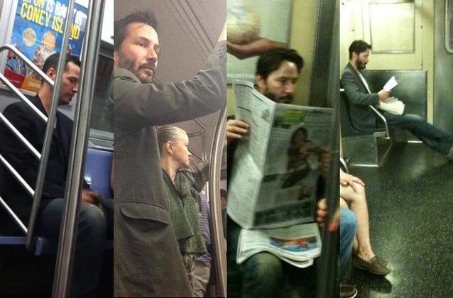  Apesar da fama, Keanu procura levar uma vida normal. Já foi visto várias vezes, por exemplo, andando de metrô.