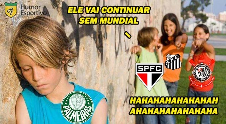 Apesar de ter chegado ao Mundial de Clubes duas vezes recentemente, o Palmeiras ainda convive com a piada sobre não ter conquistado a competição.