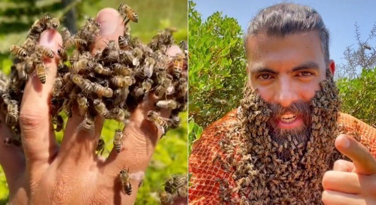 O apicultor Johny Abou Rjeily viralizou no TikTok com postagens curiosas e informativas