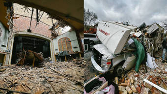 Banda brasileira mostra destruição de teatro após passagem de tornado nos EUA