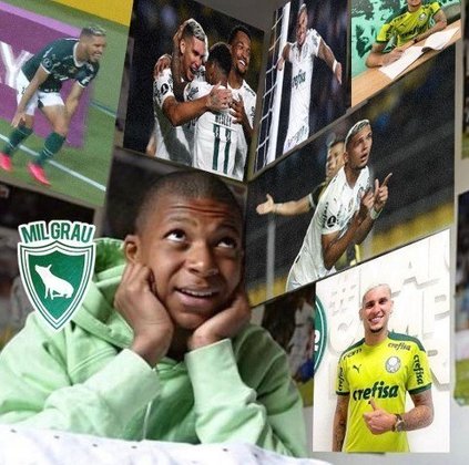 Após goleada por 8 a 1 pela Libertadores, torcedores do Palmeiras enalteceram Rafael Navarro e Raphael Veiga nos memes.