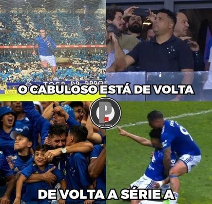 Após vitória sobre o Vasco, Cruzeiro garante vaga na Série A e torcedores fazem memes na web.