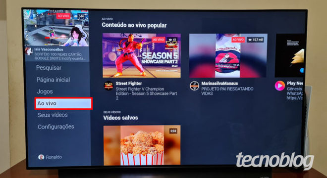 App do Facebook Watch em Smart TV (Imagem: Ronaldo Gogoni/Tecnoblog)