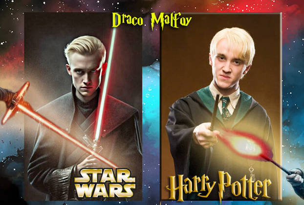 Aqui, a comparação do Draco de Star Wars com o estudante cínico e perverso que marcou a franquia de Harry Potter 