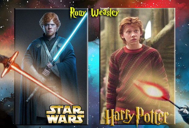 Aqui os dois Ronald Weasley - o de Star Wars e o de Harry Potter. 
