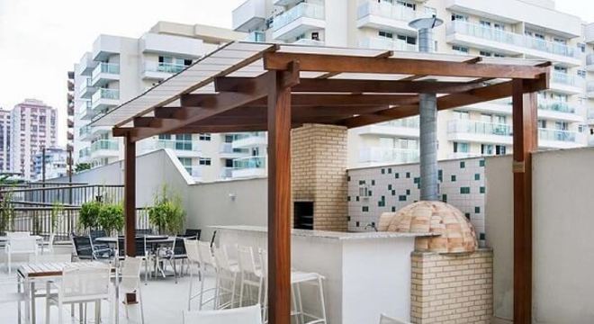 area de churrasco com pergolado