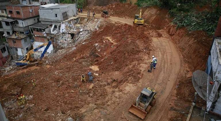 Área de desabamento em Franco da Rocha