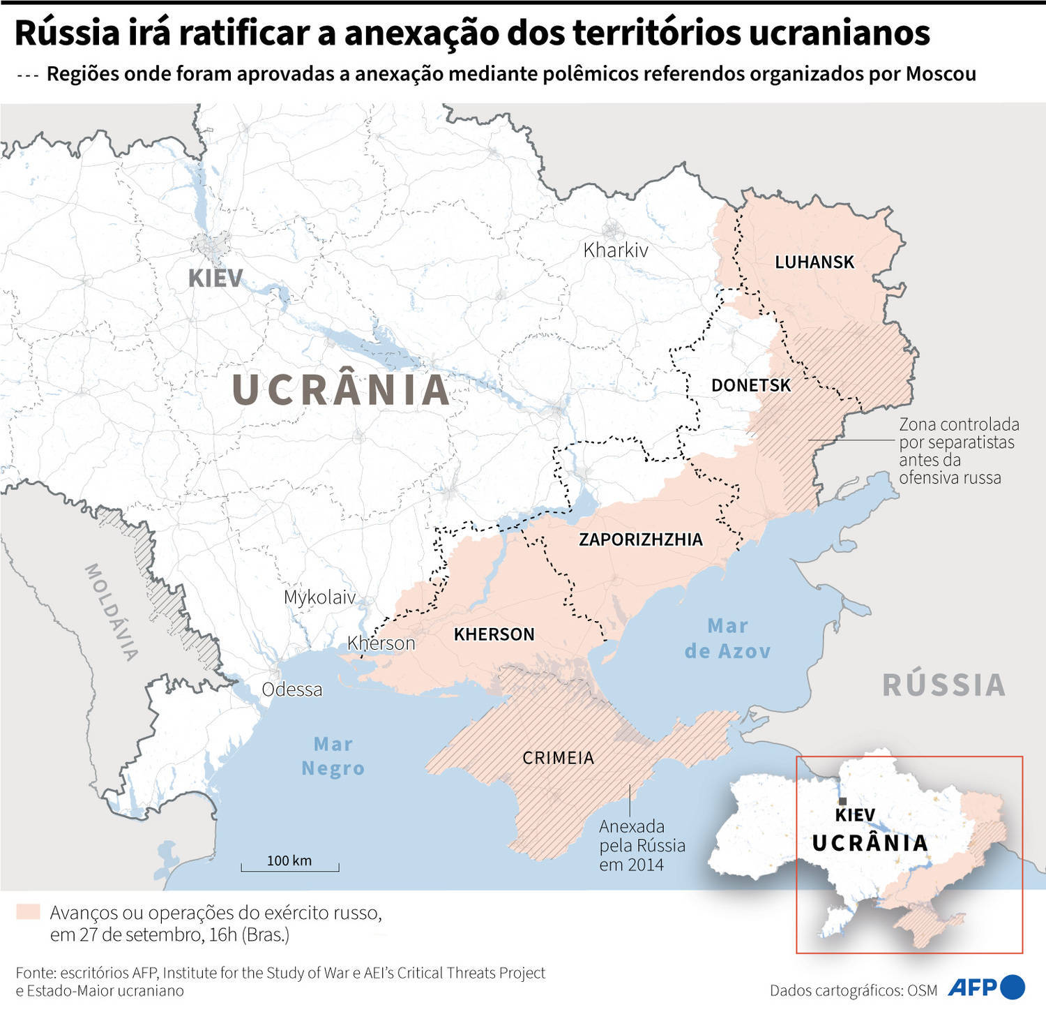 Rússia oficializa anexação de territórios ucranianos