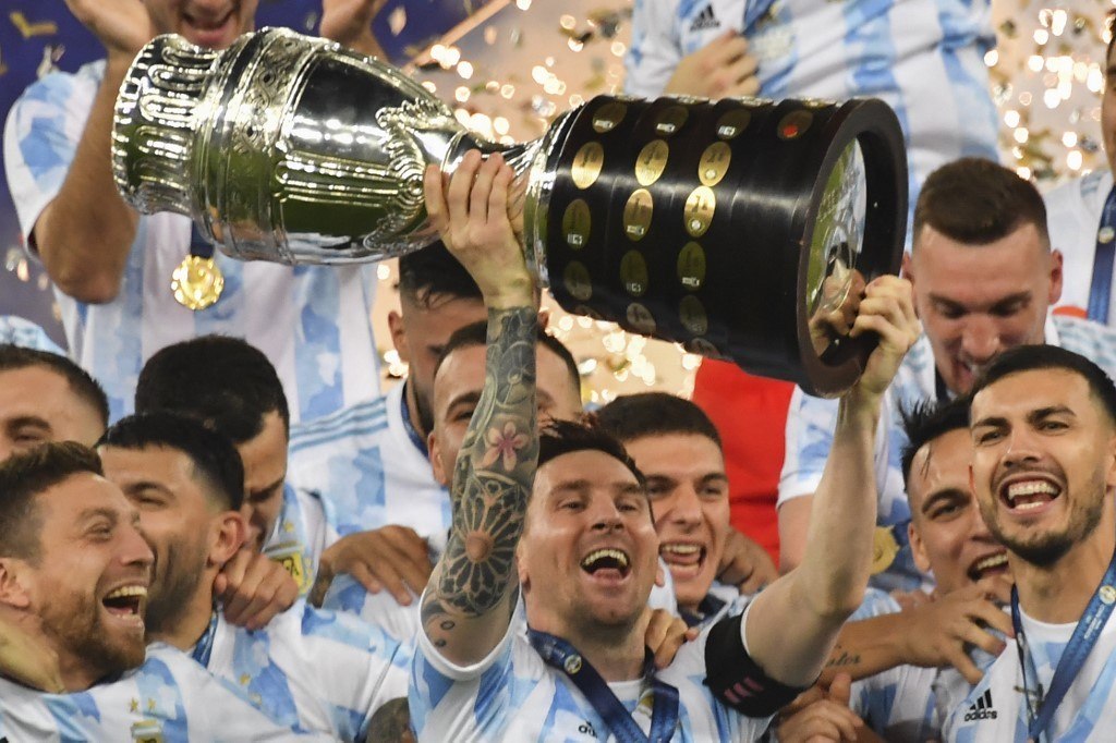 Argentina comemorou o título da Copa América. Em pleno Maracanã, em julho