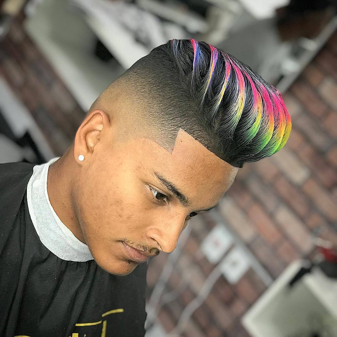 novo corte de cabelo masculino colorido