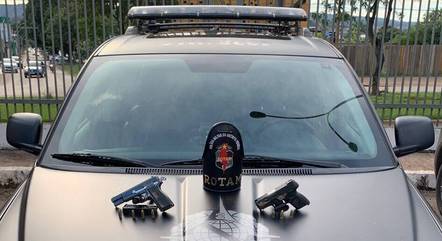Armas apreendidas pela Polícia Militar