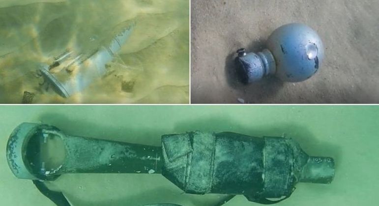 Em recentes tentativas dos terroristas do Hamas de se infiltrar em Israel por mar, mergulhadores do grupo terrorista deixaram pelo caminho uma série de armas. Um vídeo divulgado na segunda-feira (13) pelo Exército israelense mostra um colete à prova de balas, munições, uma granada, um fuzil AK-47 e um míssil, localizados pela Unidade de Missões Subaquáticas nas águas próximas à Faixa de Gaza