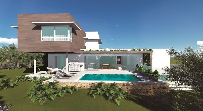 Arquitetura deslumbrante com piscina