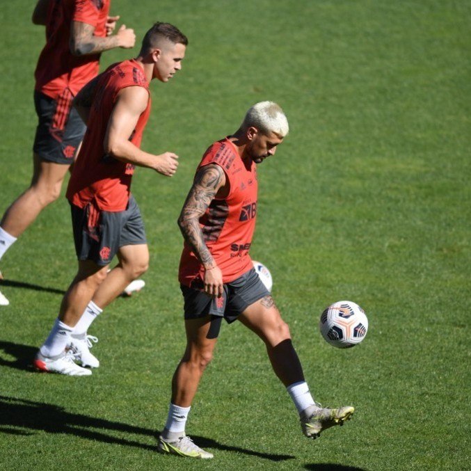 Arrascaeta voltou a atuar e deve ser titular do Flamengo na partida contra o Palmeiras