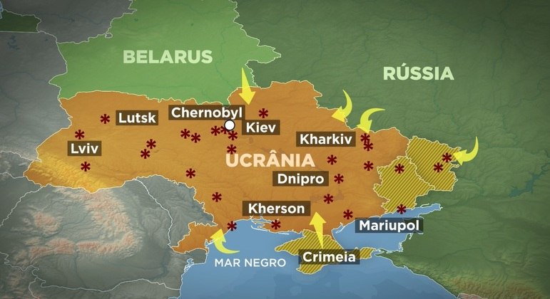 Mapa da Península da Crimeia