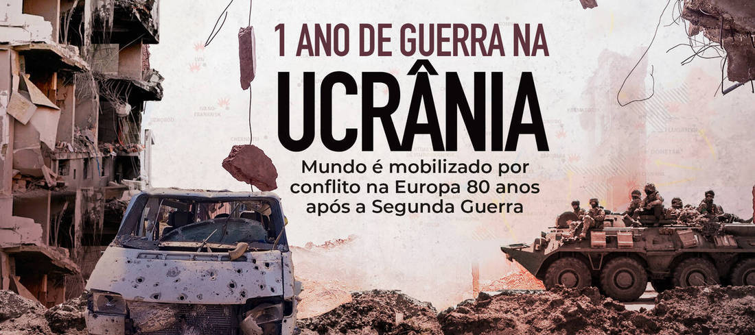 Guerra entre Rússia e Ucrânia completa um ano e mobiliza o mundo a partir da Europa (Arte/R7)