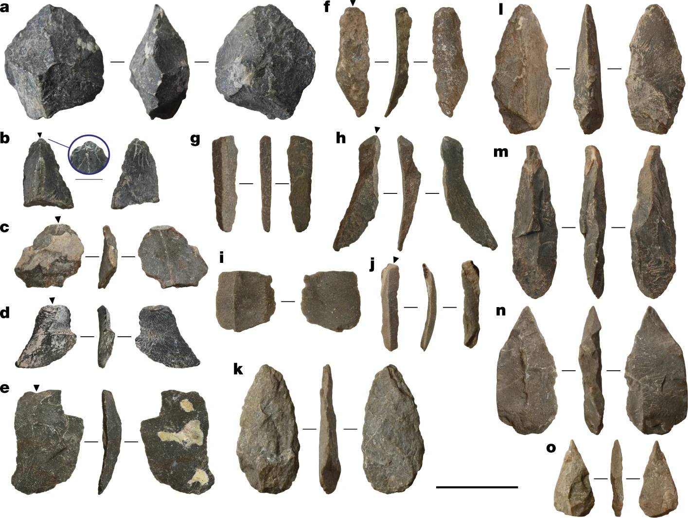 Artefatos encontrados no sítio da Caverna Chiquihuite