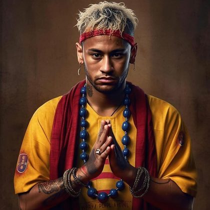 Artes criadas com inteligência artificial: Neymar virou monge