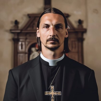 Artes criadas com inteligência artificial: Zlatan Ibrahimovic virou padre