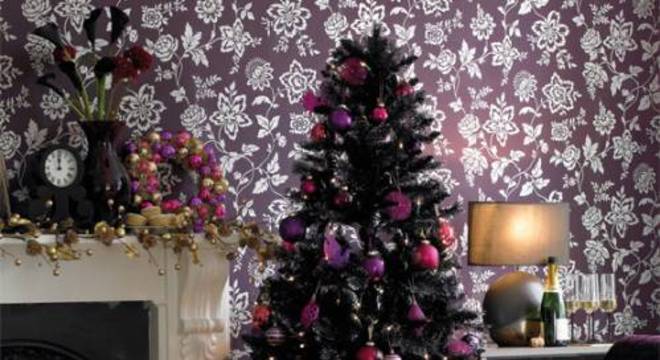 arvore de natal roxa