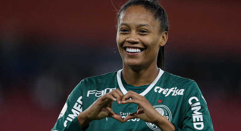 Ary Borges comemora o gol marcado na classificação do Palmeiras sobre o América de Cali