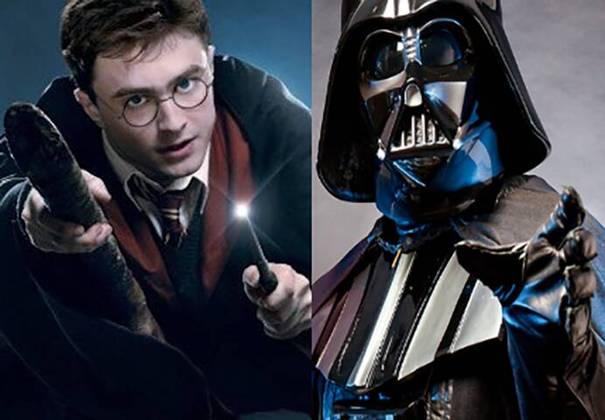 As sagas de Harry Potter e Star Wars (Guerra nas Estrelas) estão entre as maiores franquias do universo cinematográfico. 