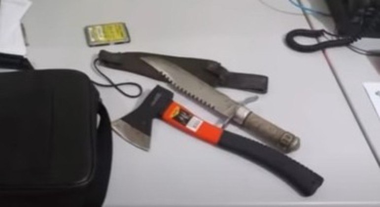 Material apreendido pela polícia