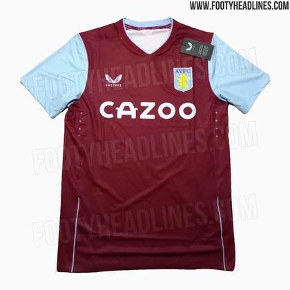 Aston Villa: camisa 1 (vazada na internet) / fornecedora: Castore