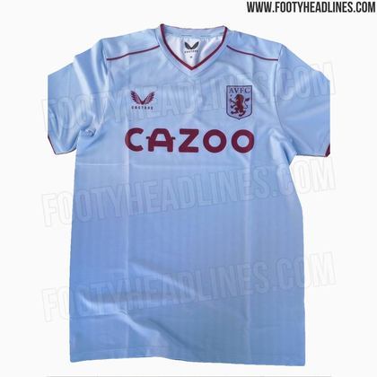 Aston Villa: camisa 2 (vazada na internet) / fornecedora: Castore