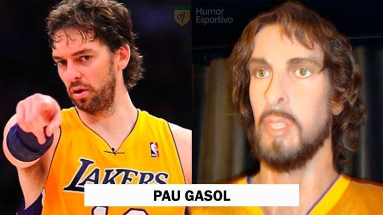 Astro da NBA, o espanhol Pau Gasol não ficou muito bem na escultura.