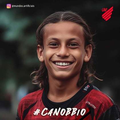 Athletico Paranaense: versão criança de Agustín Canobbio, criada com auxílio de inteligência artificial.