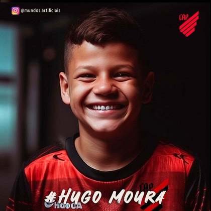 Athletico Paranaense: versão criança de Hugo Moura, criada com auxílio de inteligência artificial.