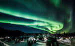 Aurora boreal finlândia céu