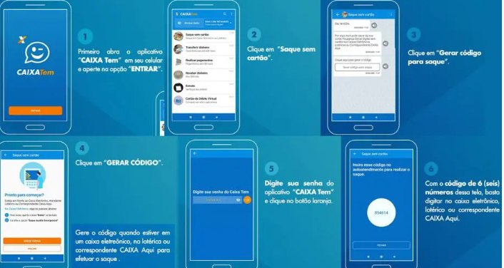 Passo a passo: você deve gerar um código de saque pelo aplicativo CAIXA Tem 