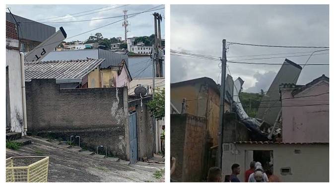 Não houve vítimas dentro das casas, segundo o Corpo de Bombeiros
