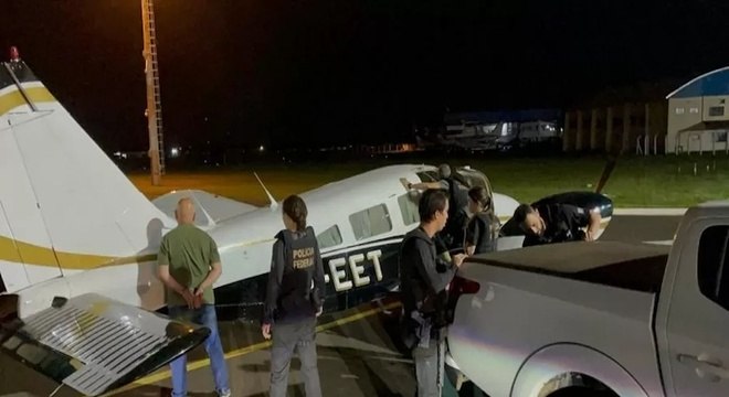 Aeronave interceptada pela FAB foi apreendida em Campo Grande (MS) (Divulgação/PF)