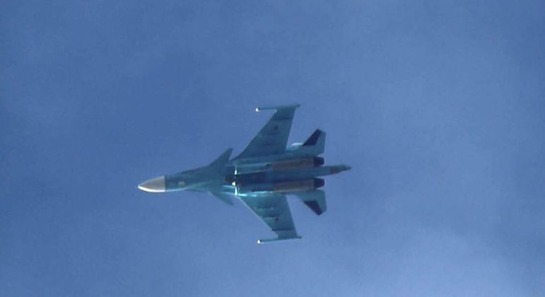 Foto de 2018 mostra um Sukhoi Su-34 em ação
