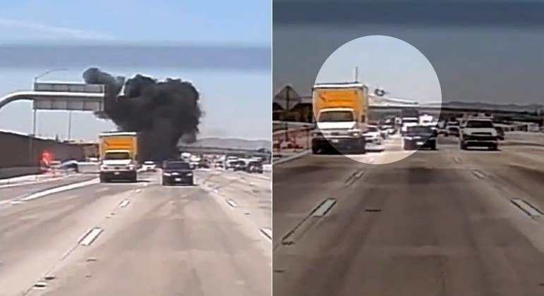 Avião realizou pouso forçado no meio de rodovia na Califórnia
